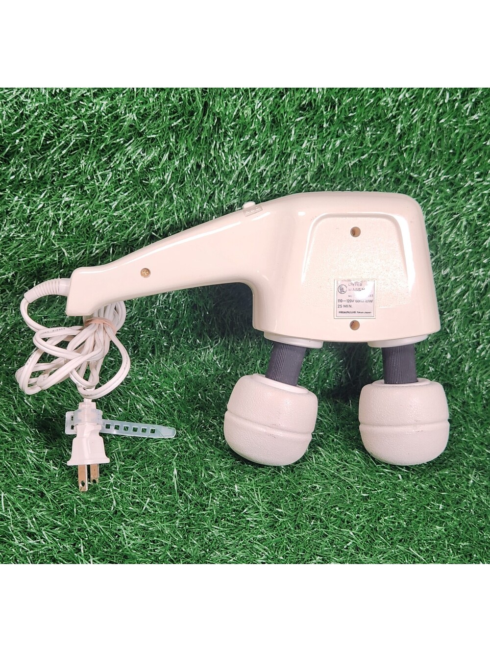 Vintage Hitachi HVT-350 Twin Head Electric Massager Japan Beige TESTED & WORKS